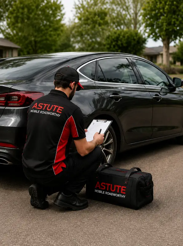 An Astute inspector carrying out a rideshare COI inspection